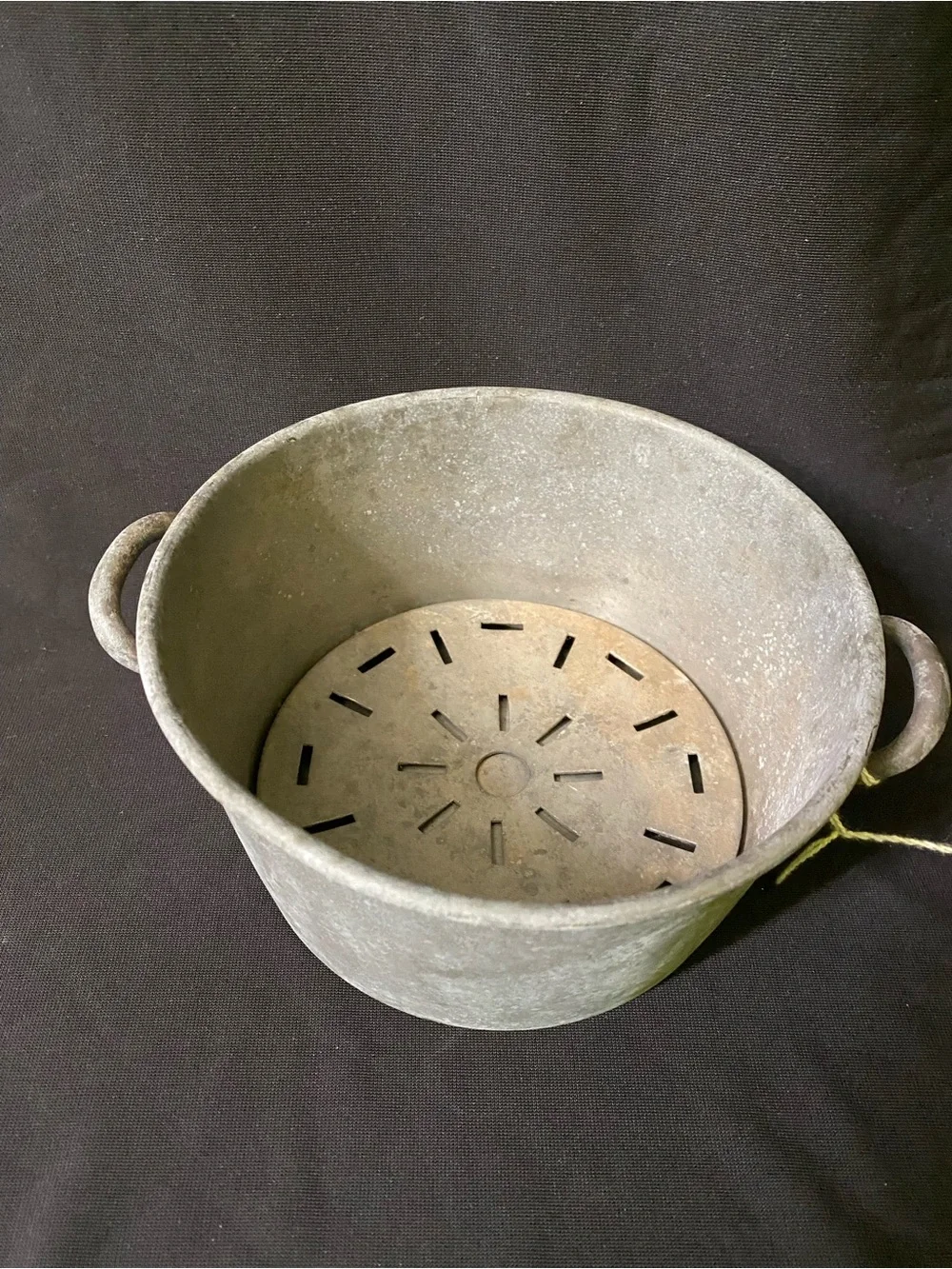 Vintage bucket with strainer disc